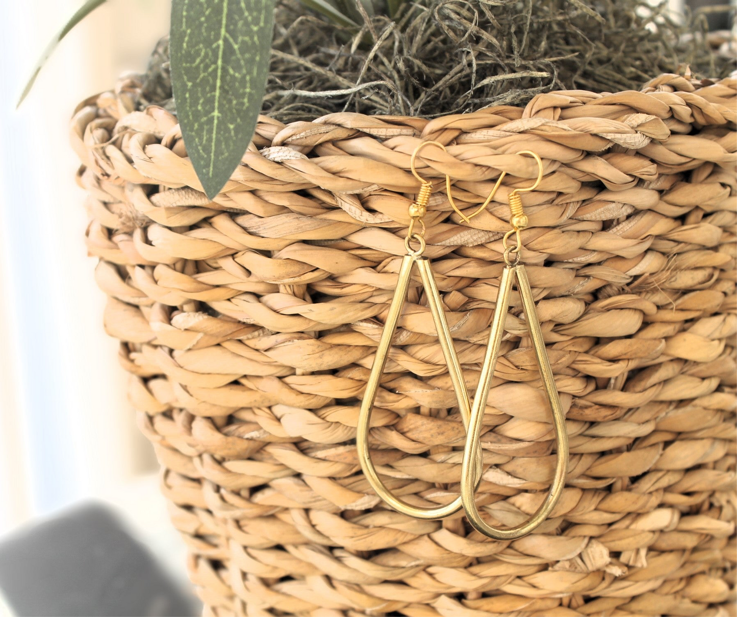 Teardrop Brass Tribal Earrings