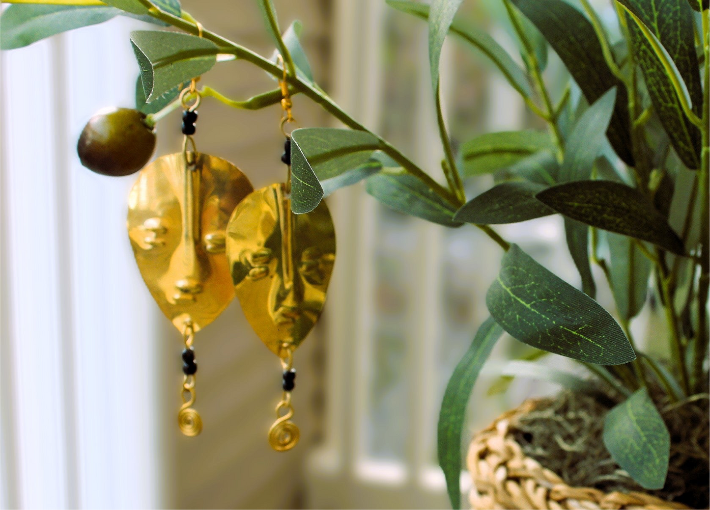 Brass Face Earrings