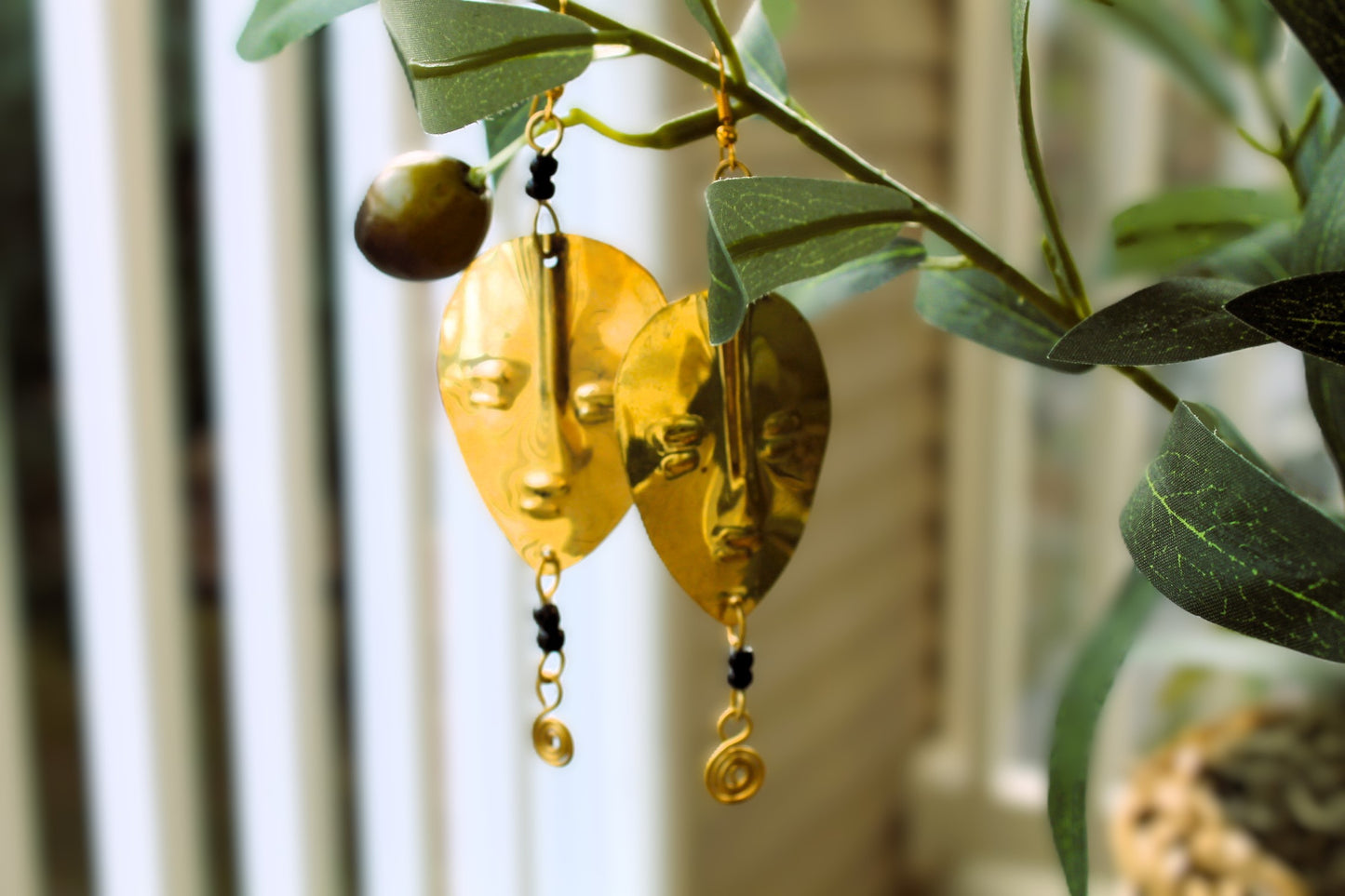 Brass Face Earrings