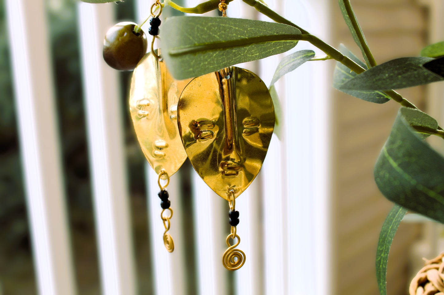 Brass Face Earrings
