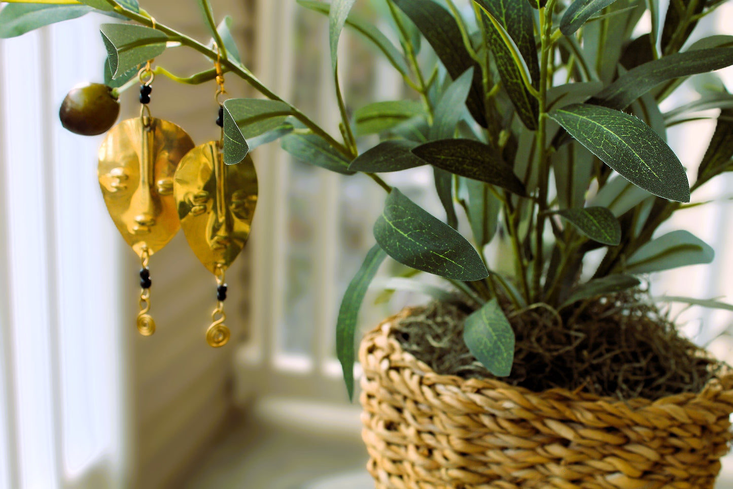 Brass Face Earrings