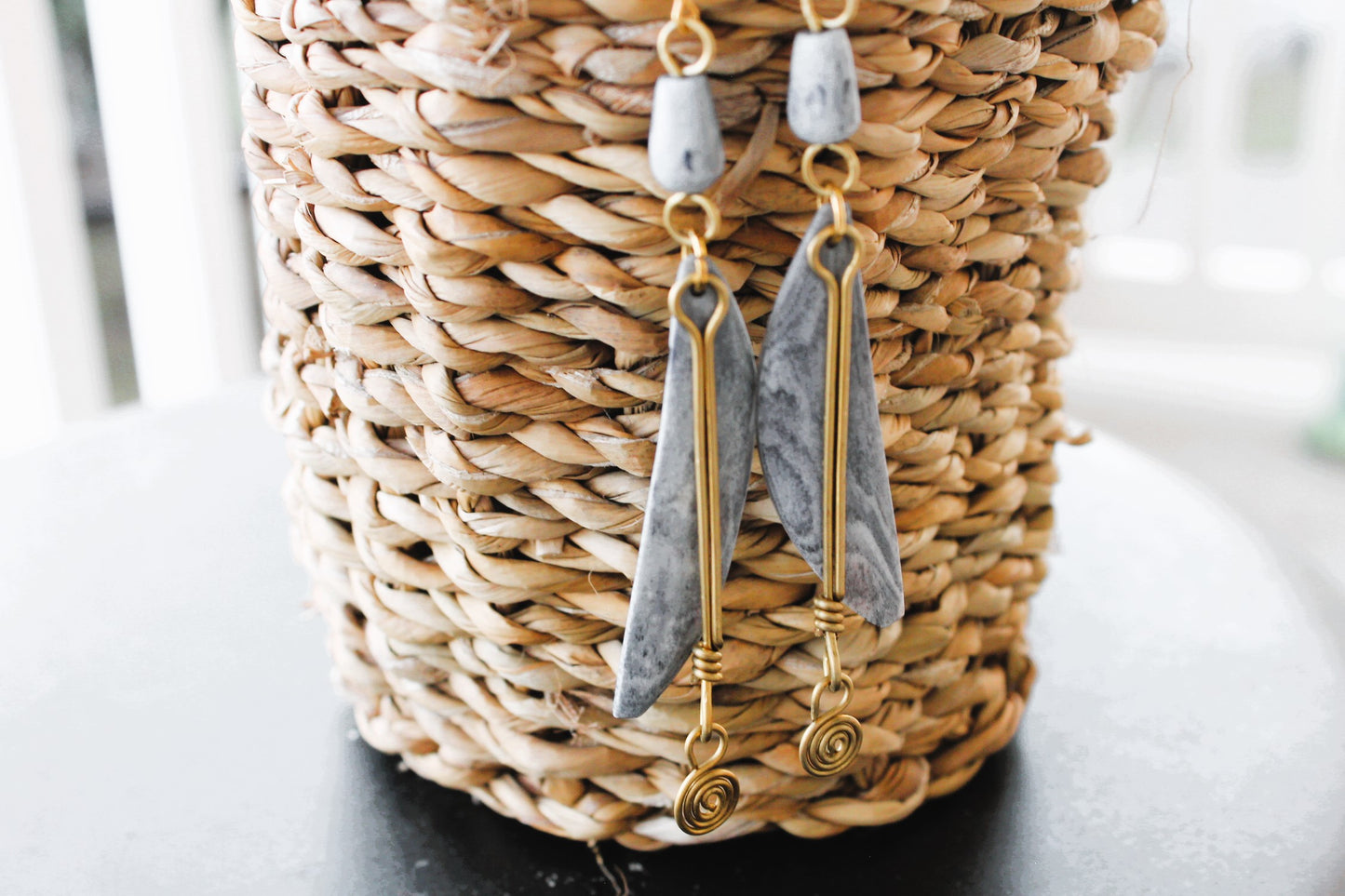 African Gray Handmade Earrings