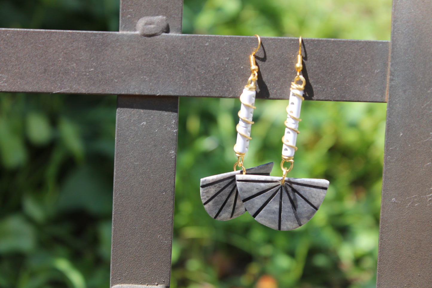 Line of Stars into a Half Moon Earrings