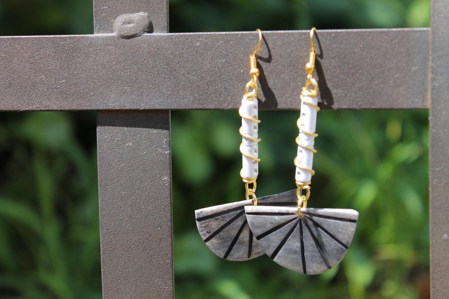 Line of Stars into a Half Moon Earrings