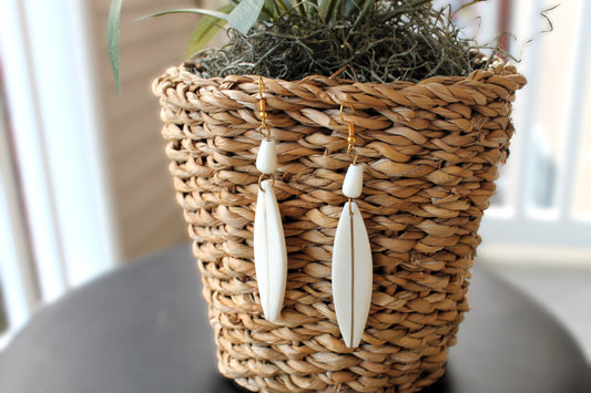 African Ivory Ethnic Earrings