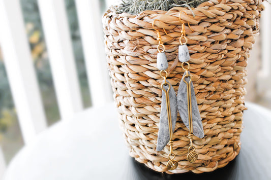 African Gray Handmade Earrings