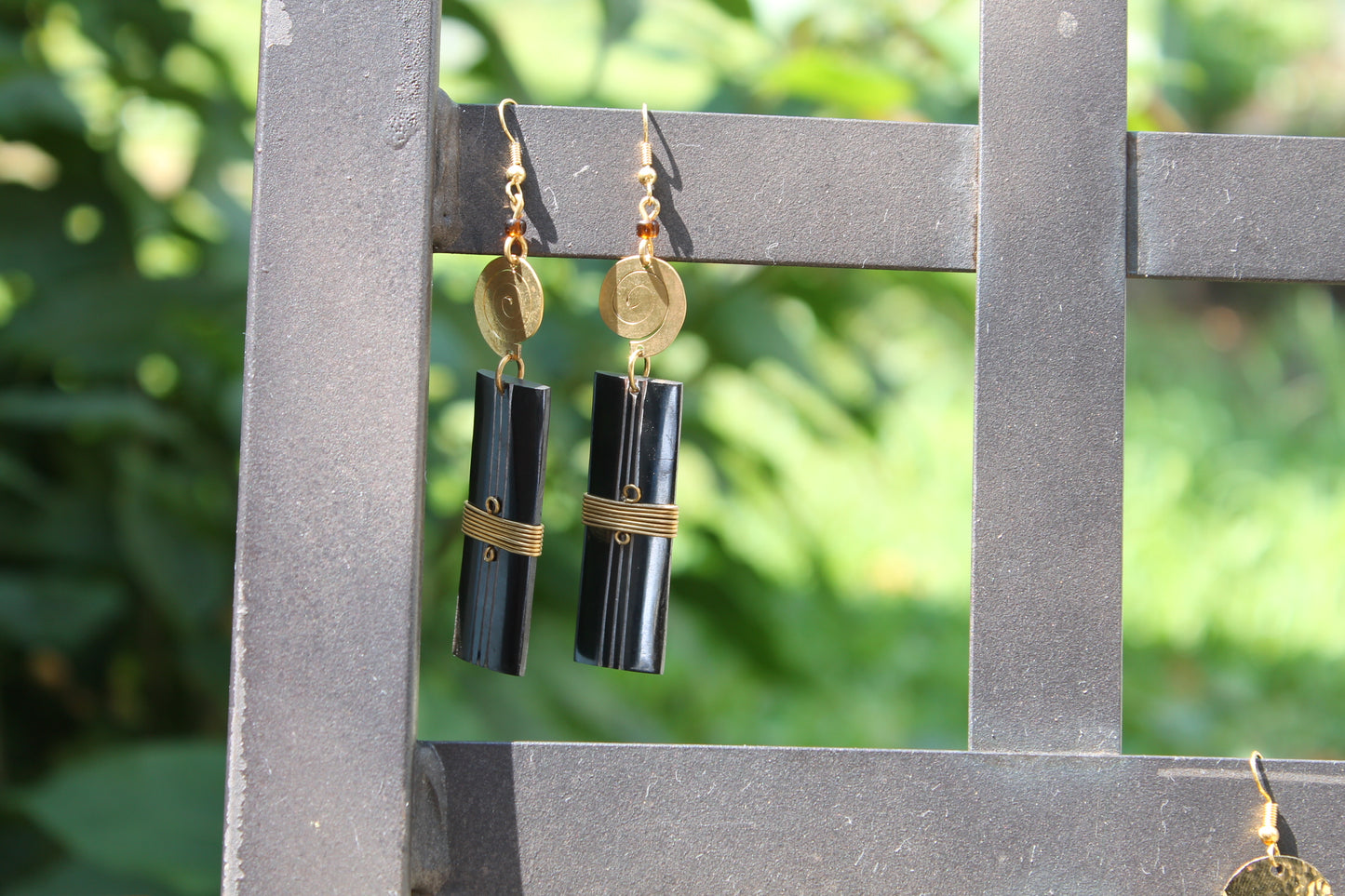 Black African Rectangle Earrings