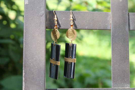 Black African Rectangle Earrings
