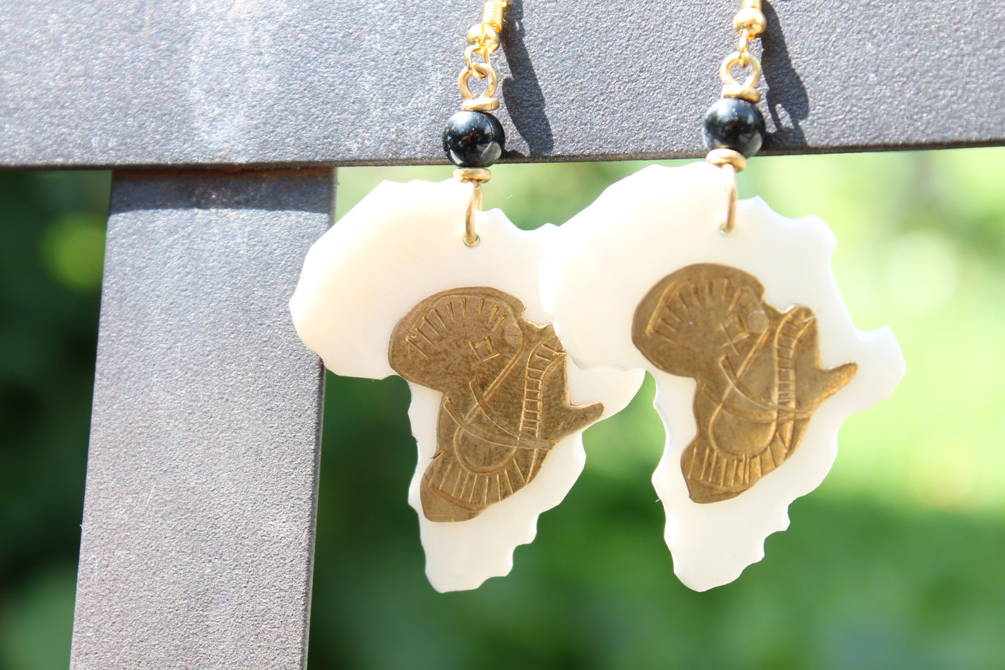 Horn Brass Elephant Africa Earrings