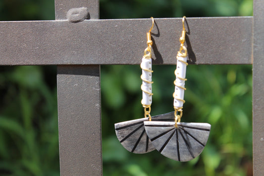 Line of Stars into a Half Moon Earrings
