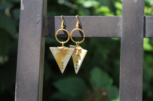 Ivory White Triangle Earrings