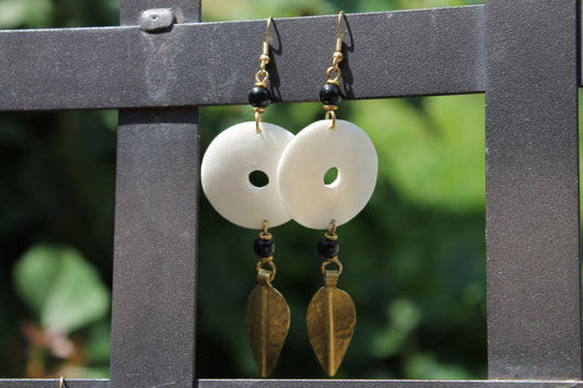 Ivory Doughnut shape Handmade Earrings