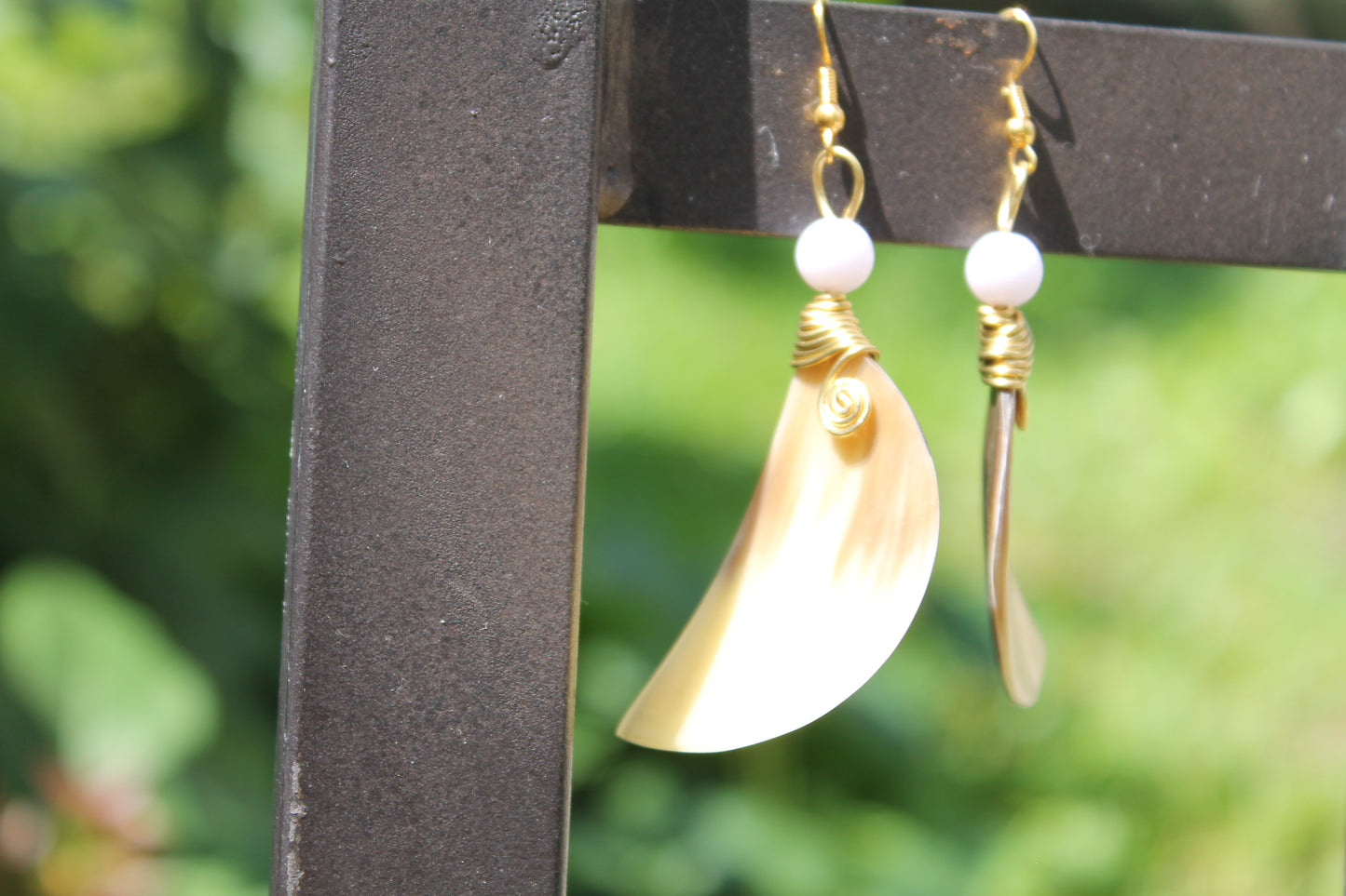 Ivory African Horn Earrings