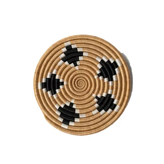 Trivet Pot Stand or Wall Hanging Art Decor - Tan & Black